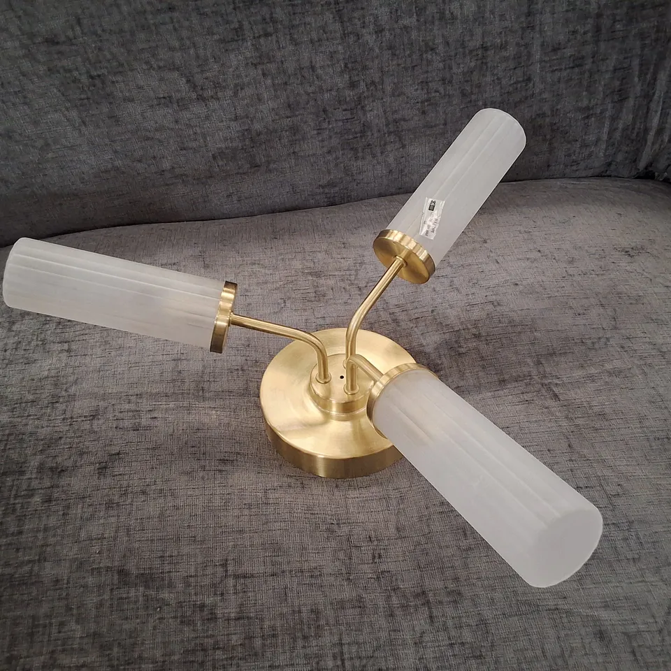 BOXED ADBEEL GLASS FLUSH MOUNT FIXTURE - GOLD