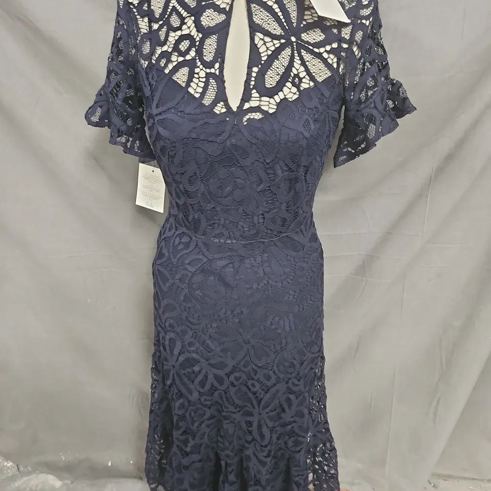PHASE EIGHT LULA LACE DRESS IN NAVY SIZE 8