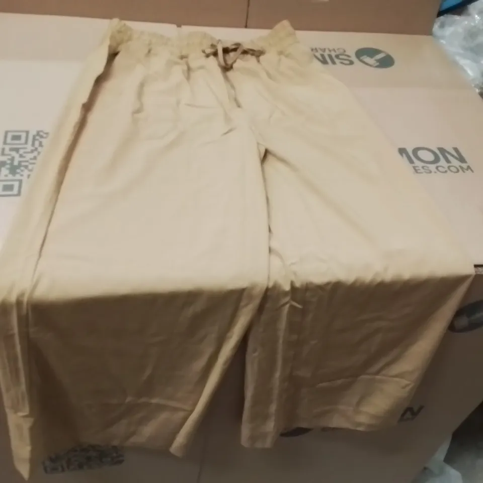 BOXED BRAND NEW APPROXIMATELY 14 JD WILLIAMS UTILITY WIDE LEG TROUSERS MUSHROOM SIZE 14