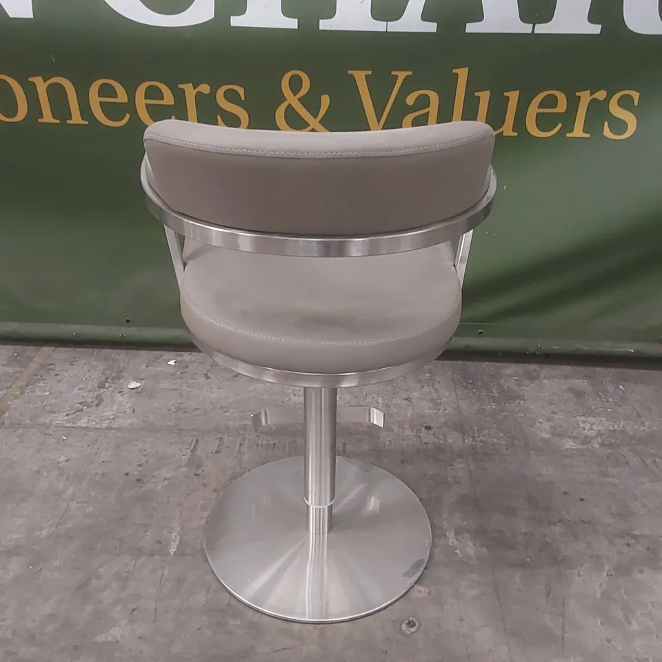 QUALITY DESIGNER FIRENZA STAINLESS STEEL AND PU LEATHER BAR STOOL