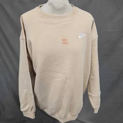NIKE LOGO CREW NECK SWEATSHIRT IN BEIGE SIZE XL