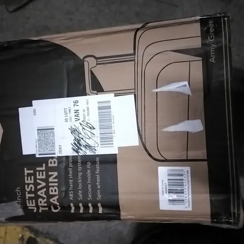 BOXED 15INCH JET-SET TRAVEL CABIN BAG ARMY GREEN