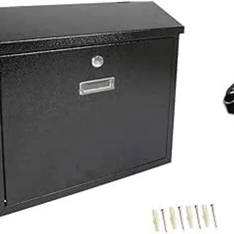 BOXED DISPLAY4TOP LOCKABLE LETTER BOX WITH COVER - BLACK