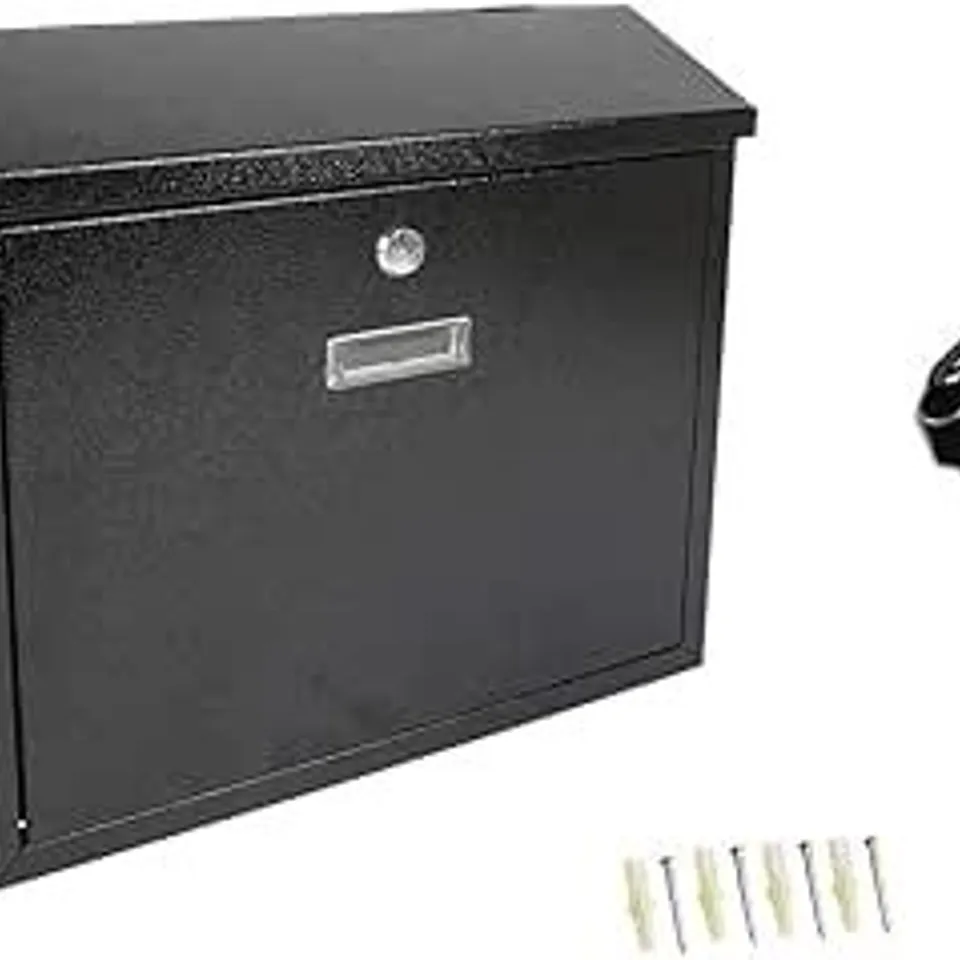BOXED DISPLAY4TOP LOCKABLE LETTER BOX WITH COVER - BLACK