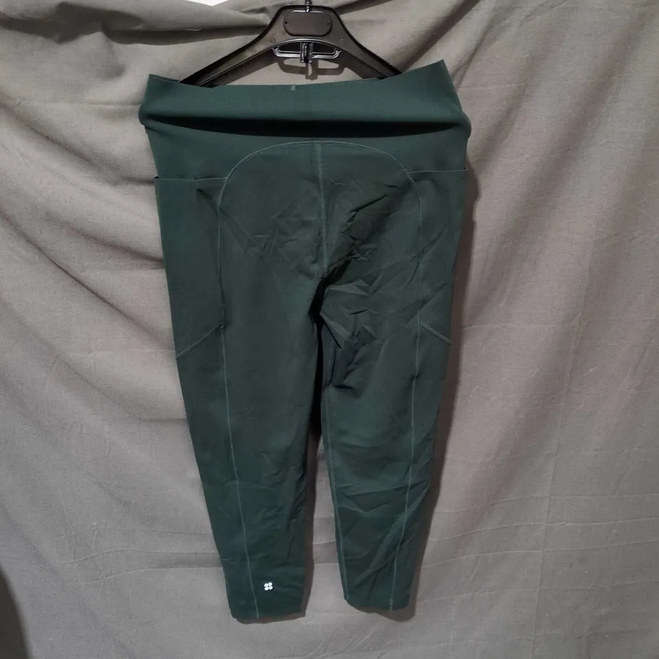 SWEATY BETTY POWER 7/8 LENGTH LEGGINGS – UK L (EU 42, US 10), DARK GREEN