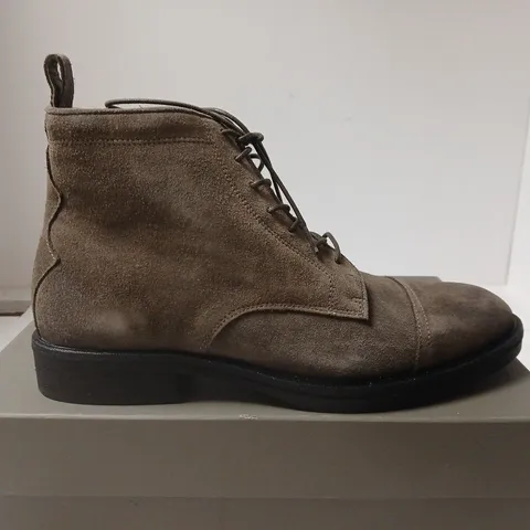 BOXED PAIR OF ALL SAINTS DRAGO SUEDE BOOTS - UK SIZE 10