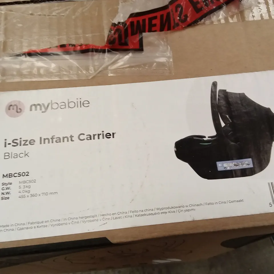 BOXED MYBABIIE I-SIZE INFANT CARRIER - BLACK (1 BOX)