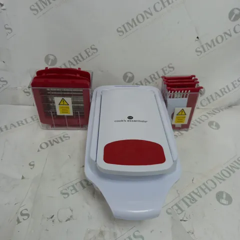 BOXED COOK'S ESSENTIALS CHOPPER 8 SLICE & DICE BLADES IN RED