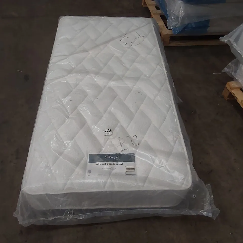 QUALITY BAGGED SILENTNIGHT MIRACOIL DOUBLE SIDED 90CM SINGLE MATTRESS 