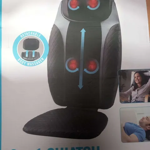BOXED HOMEDICS 2 IN 1 SHIATSU MASSAGE CUSHION AND CORDLESS BODY MASSAGER