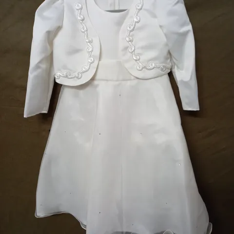 IVORY OCCASIONAL DRESS WITH SHOULDER JACKET - KIDS 3/4 YEARS