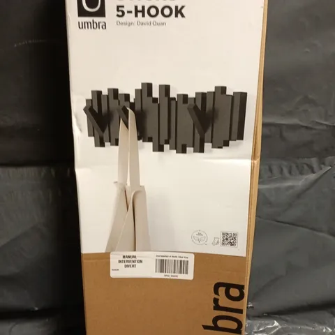 UMBRA STICKS 5-HOOK WALL HOOK RACK – BOXED