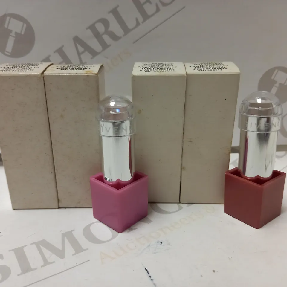 LOT OF 4 GIVENCHY ROUGE LIPSTICKS - 2 X 205 FEELING PINK & 2 X 211 LUNCH BROWN