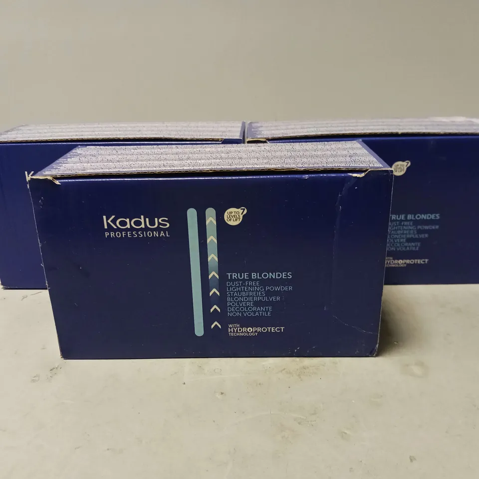 LOT OF 3 KADUS TRUE BLONDES DUST FREE LIGHTENING POWDER (2X500G IN EACH BOX)