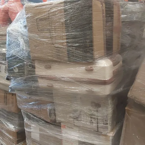 PALLET OF ASSORTED E-COMMERCE GOODS AND PRODUCTS TO INCLUDE: AIR FRYER, LEAF BLOWER, SUITCASES, OSCILLATING FAN, FLOOR FAN ECT