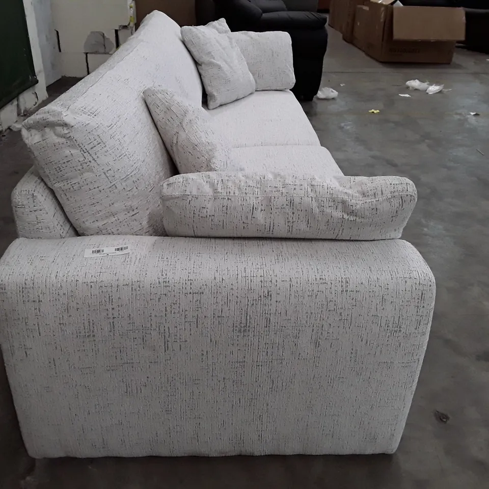 QUALITY DESIGNER AMY 4 SEATER SOFA - CHALK FABRIC 