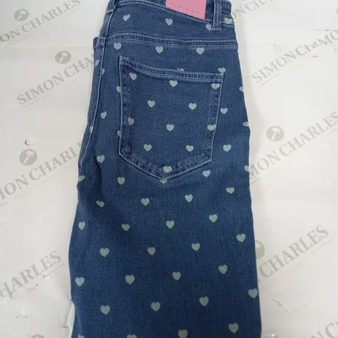 SIMPLY BE LOVE HEART DENIM JEANS SIZE 12