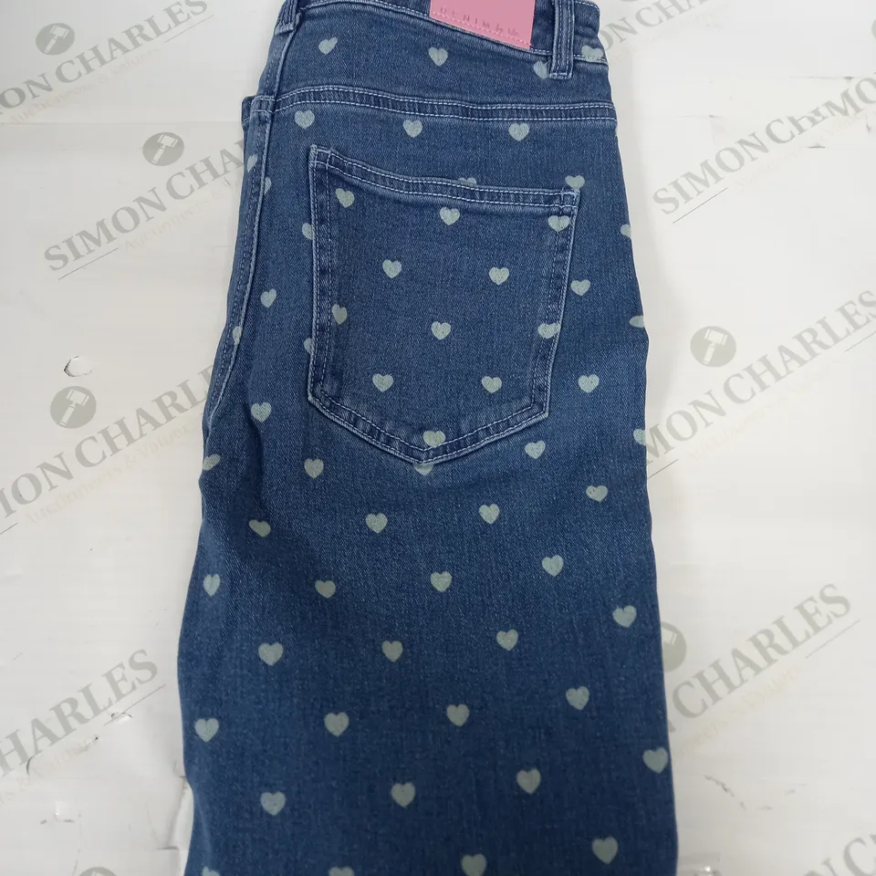 SIMPLY BE LOVE HEART DENIM JEANS SIZE 12