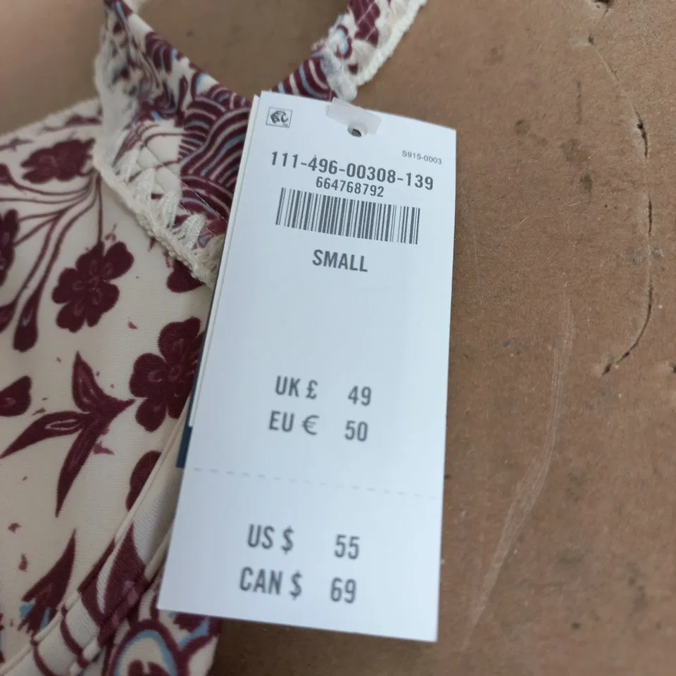 ABERCOMBE AND FINCH CURVE LOVE FLORAL BIKINI TOP – SIZE SMALL
