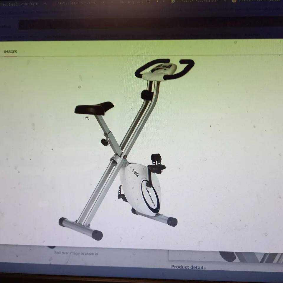 ULTRASPORT FOLDABLE EXERCISE BIKE WITH HAND PULSE SENSORS - BLACK AND SILVER - COLLECTION ONLY - ASSEMBLY REQUIRED