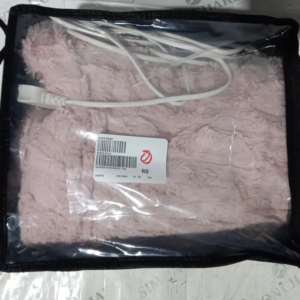 COZEE HOME FAUX FUR HEATED THROW IN PINK