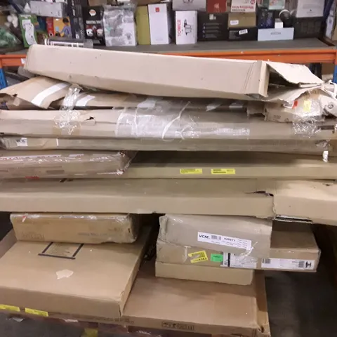 PALLET TO CONTAIN AN ASSORTMENT OF INCOMPLETE FLAT PACK FURNITURE PARTS 