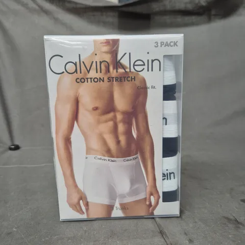 CALVIN KLEIN COTTON STRETCH 3 PACK TRUNKS β MEN'S BLACK, SIZE L