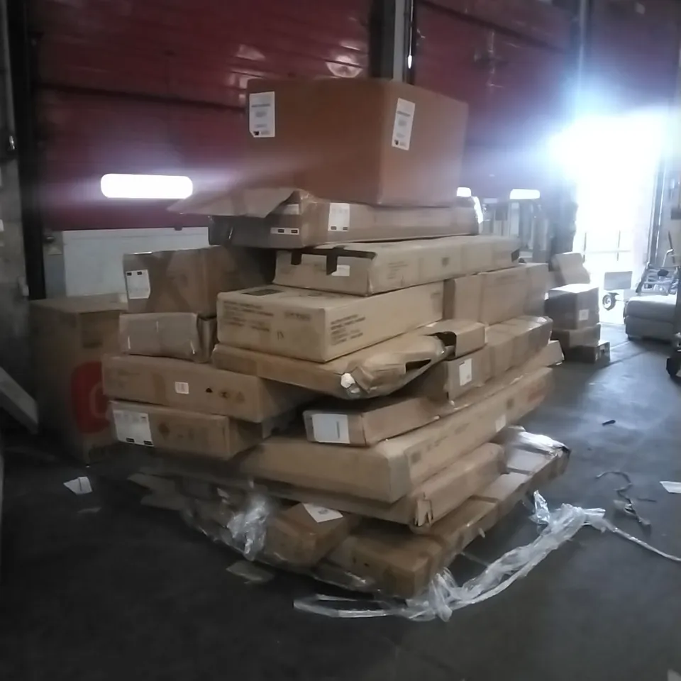 PALLET OF ASSORTED, INCOMPLETE FURNITURE PARTS AND PIECES 