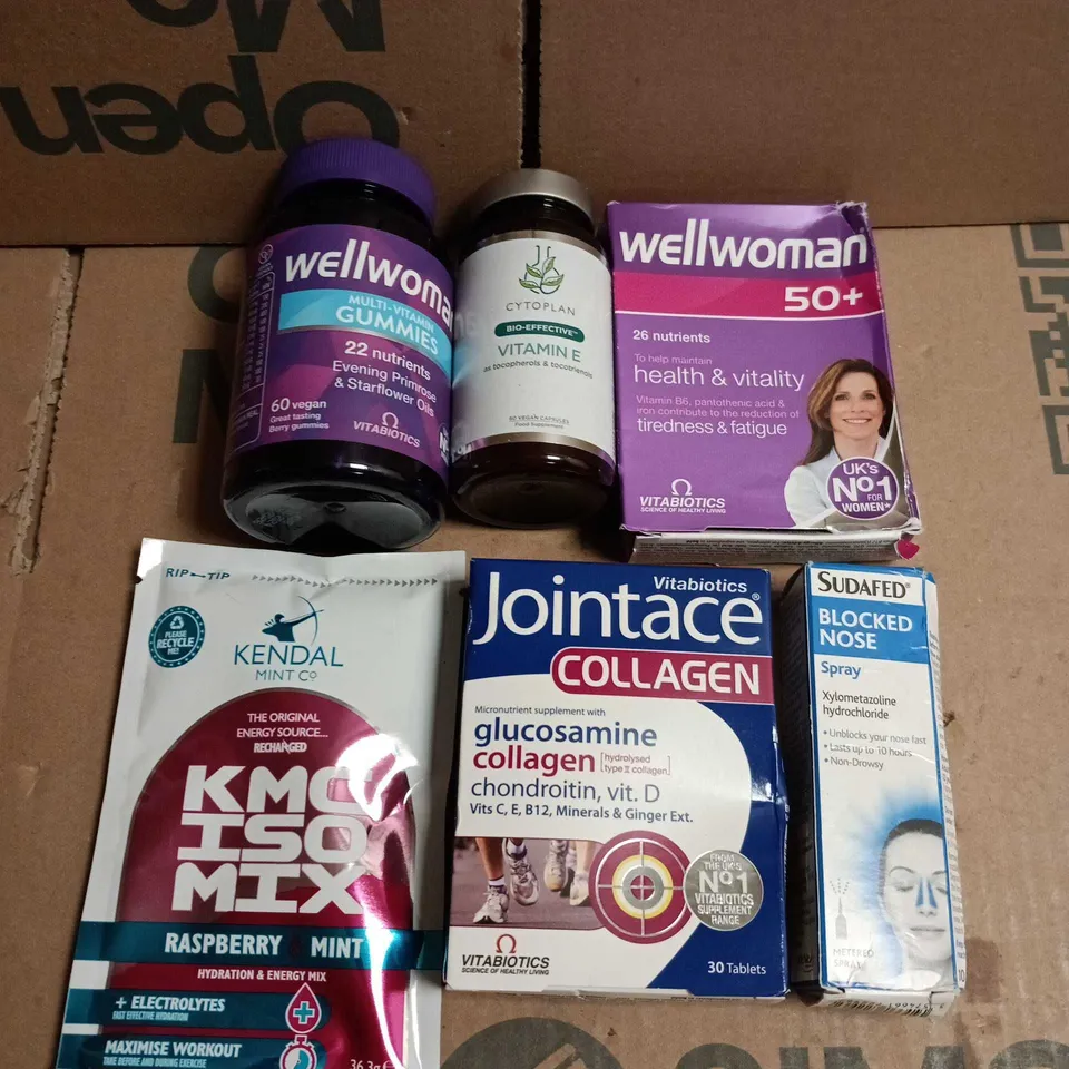 APPROXIAMTELY 15 ASSORTED HEALTH PRODUCTS TO INCLUDE WELLWOMAN, JOINTACE, ISO MIX ETC 
