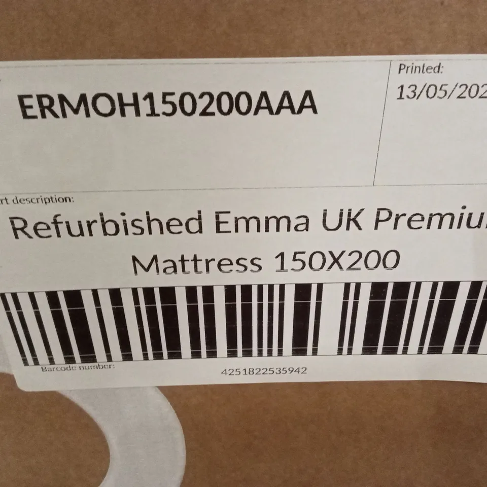 BOXED AND ROLLED MANUFACTURER REFURBISHED EMMA UK PREMIUM MATTRESS 150 X 200CM (KING SIZE)