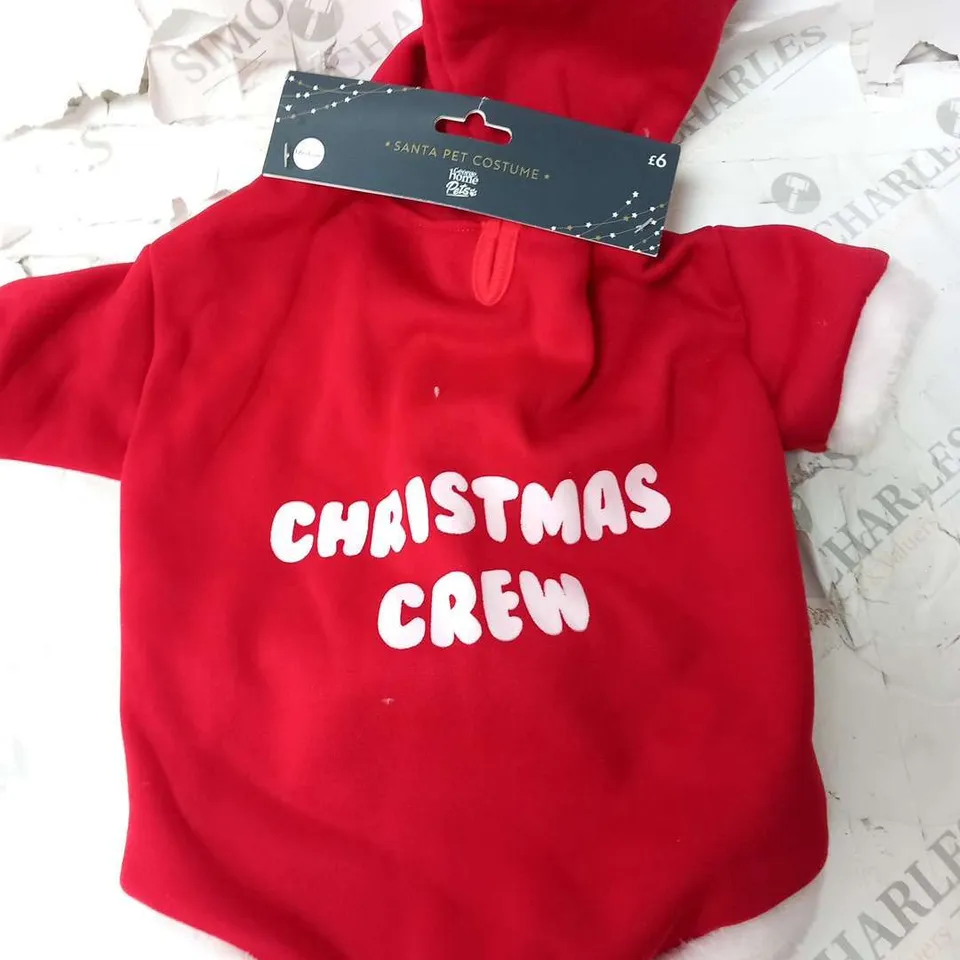 APPROXIMATELY 77 BRAND NEW 'CHRISTMAS CREW' SANTA PET COSTUMES