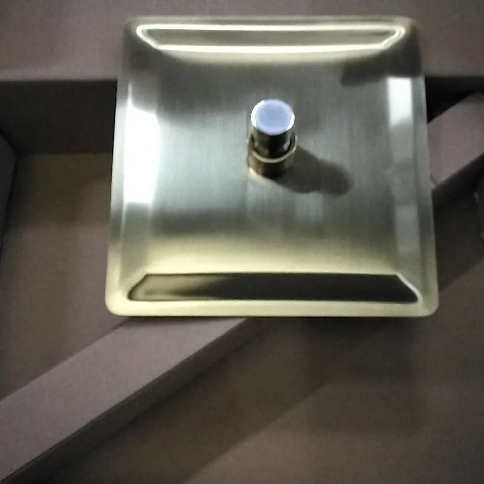BOXED AS NEW CALYPSO RAILTO C/MOUNT SHOWER SET IN BRUSHED BRASS