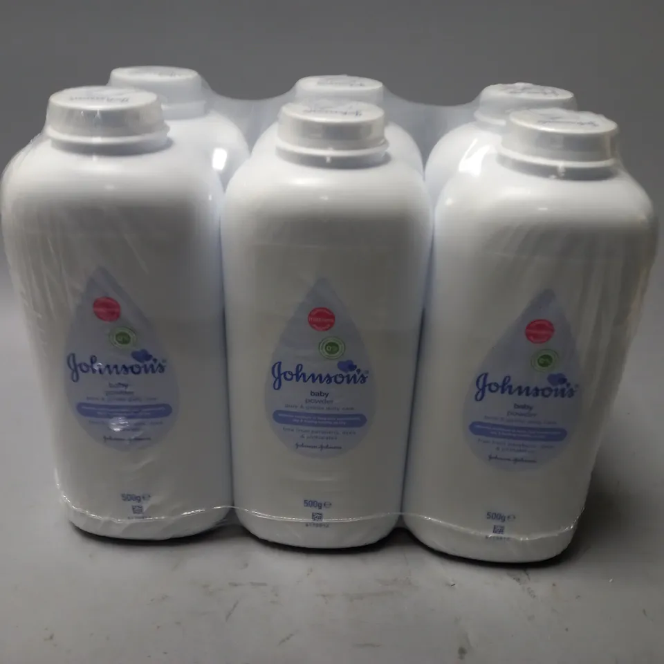 LOT OF 6 JOHNSONS 500G BABY POWDERS