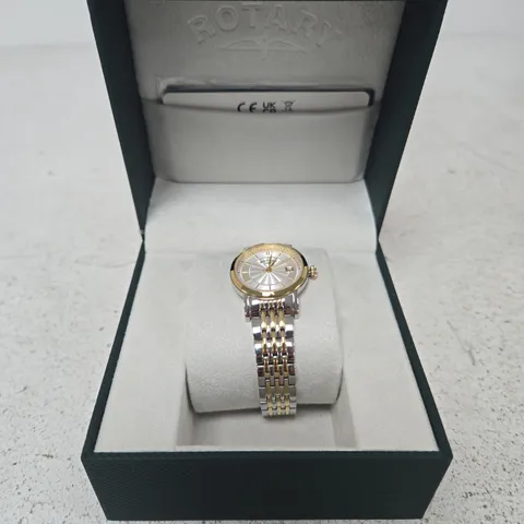 ROTARY TWO-TONE STAINLESS STEEL WRISTWATCH 