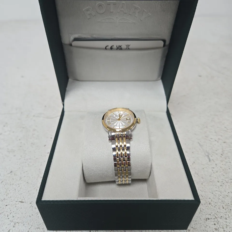 ROTARY TWO-TONE STAINLESS STEEL WRISTWATCH