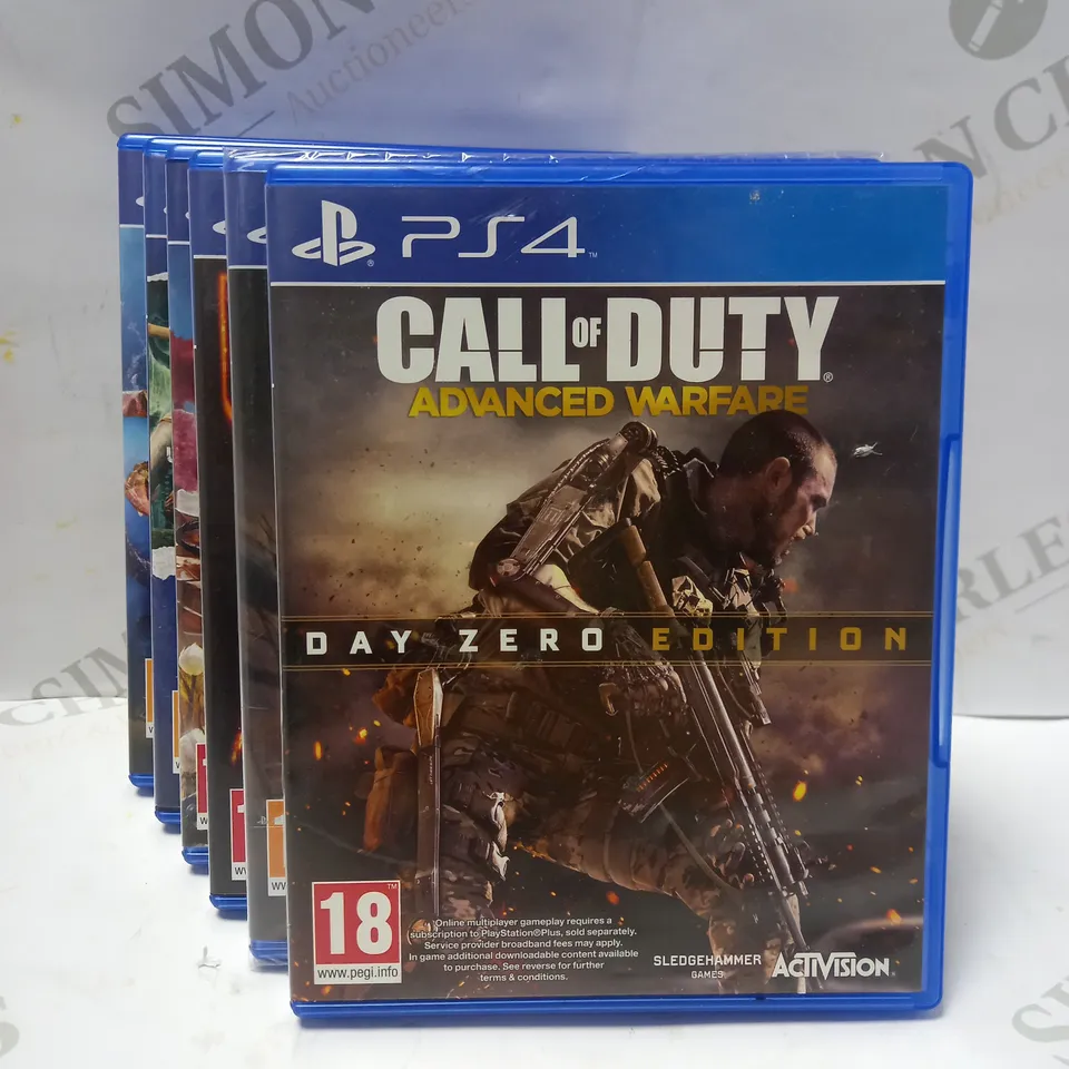 LOT OF APPROX 6 ASSORTED PLAYSTATION 4 VIDEO GAMES TO INCLUDE CALL OF DUTY ADVANCED WARFARE, TITANFALL 2, UNCHARTED, ETC 