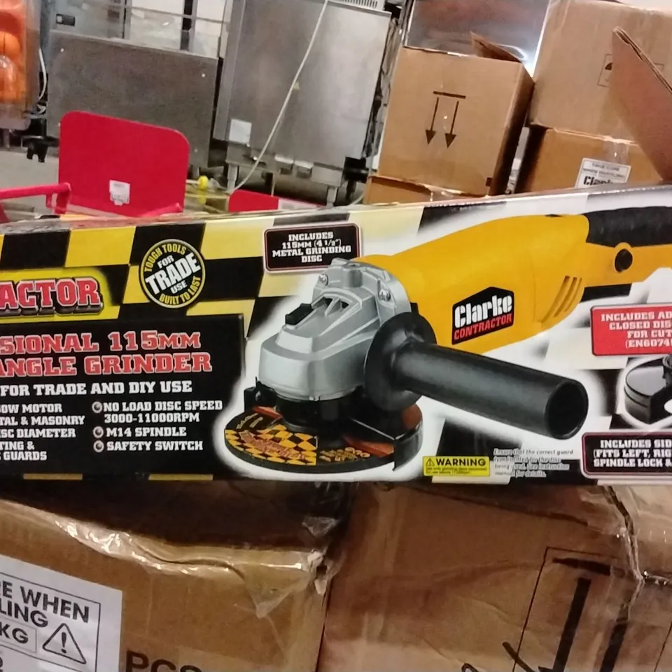BOXED CLARKE CONTRACTOR CON1150 115MM ANGLE GRINDER (230V)