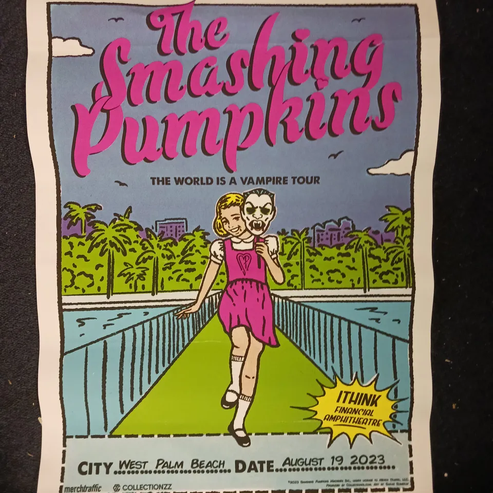 SIGNED LIMITED EDITION THE SMASHING PUMPKINS THE WORLD IS A VAMPIRE TOUR POSER ART PRINT (2/50)