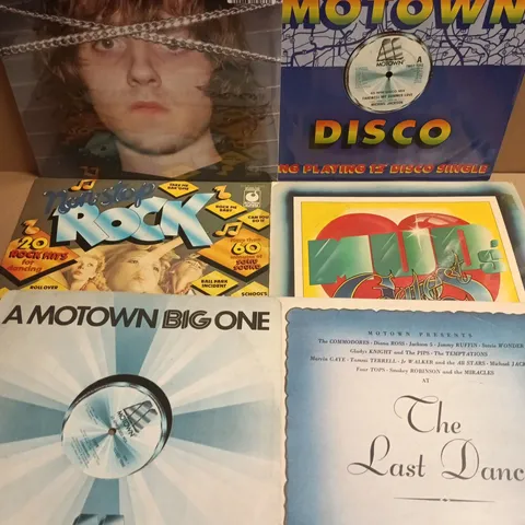 APPROXIMATELY 10 ASSORTED MUSIC VINYLS TO INCLUDE MOWTOWN DISCO, NON-STOP ROCK, ETC
