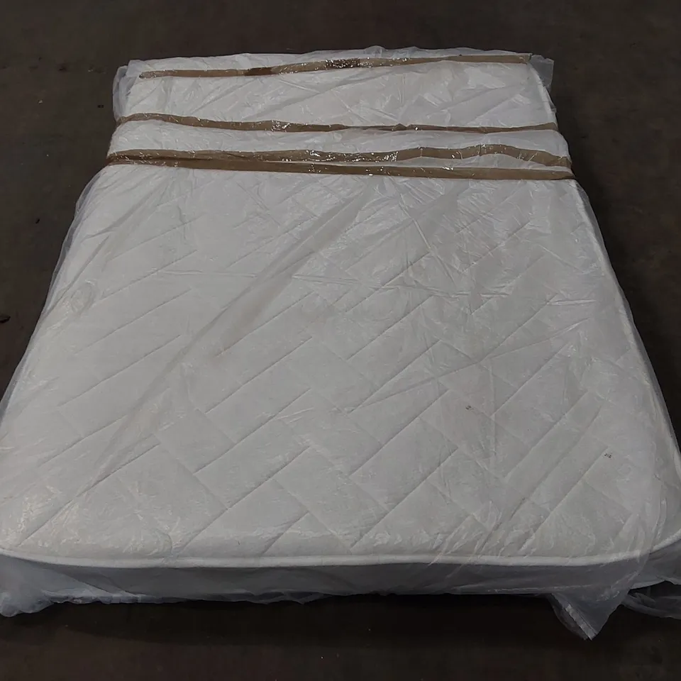 QUALITY BAGGED DEEP QUILTED HYBRID OPEN COIL DOUBLE 4'6" MATTRESS 