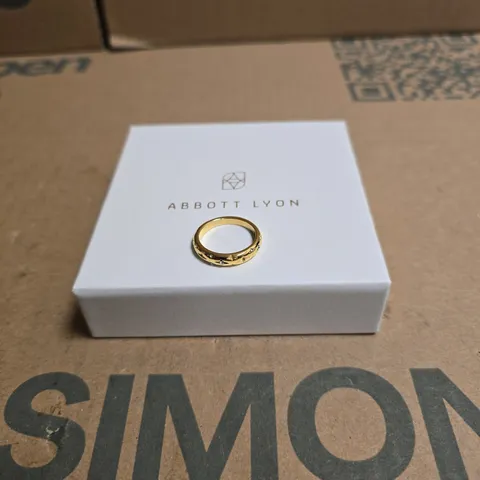 ABBOTT LYON GOLD-TONE RING MOON AND BACK