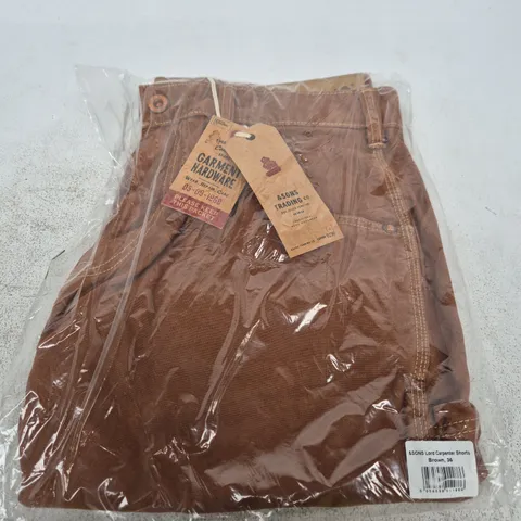 &SONS LORD CARPENTER SHORTS - BROWN, UK 36