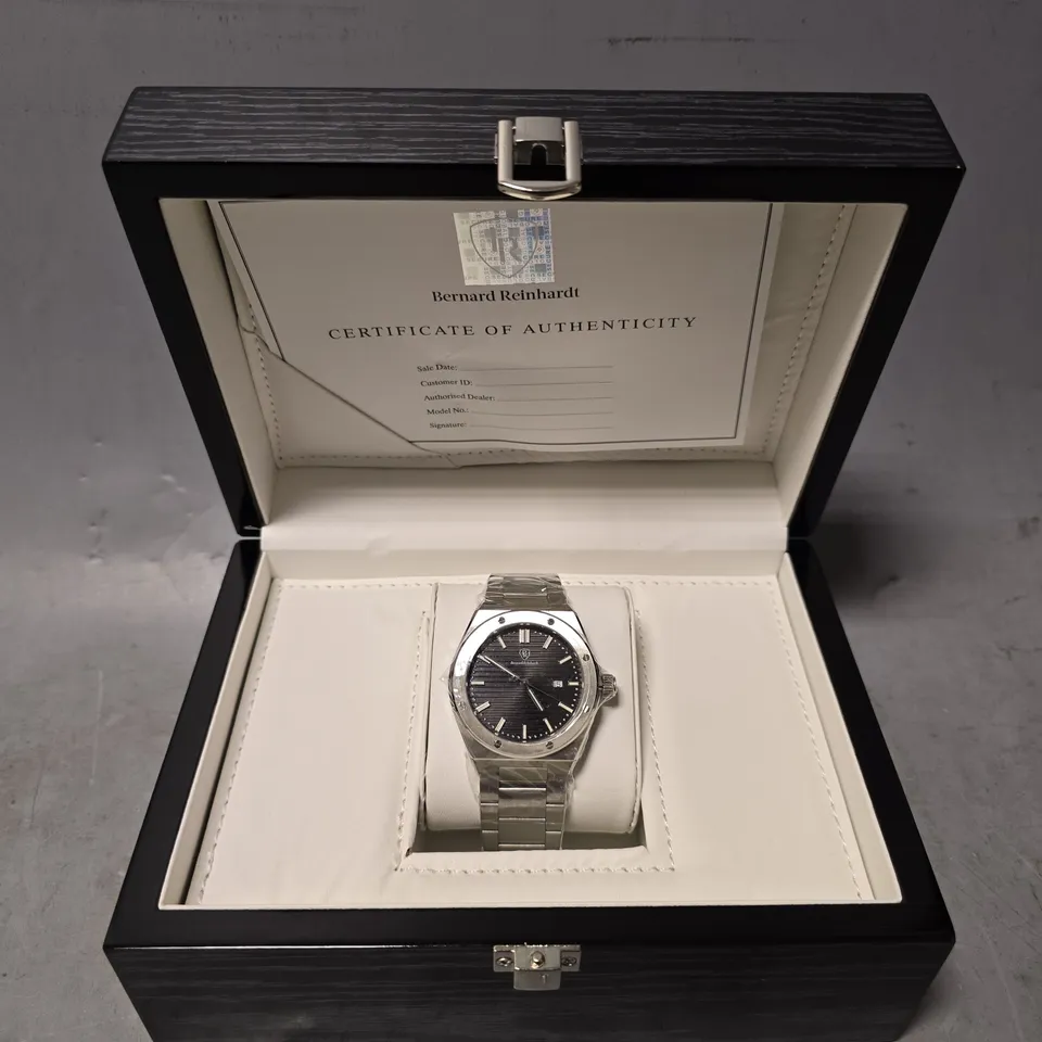 BERNARD REINHARDT WATCH – TEXTURED DIAL – 316 STAINLESS STEEL CASE & STRAP – SWISS MOVEMENT – SAPPHIRE CRYSTAL - 5 ATM WATER RESISTANT – GIFT BOX
