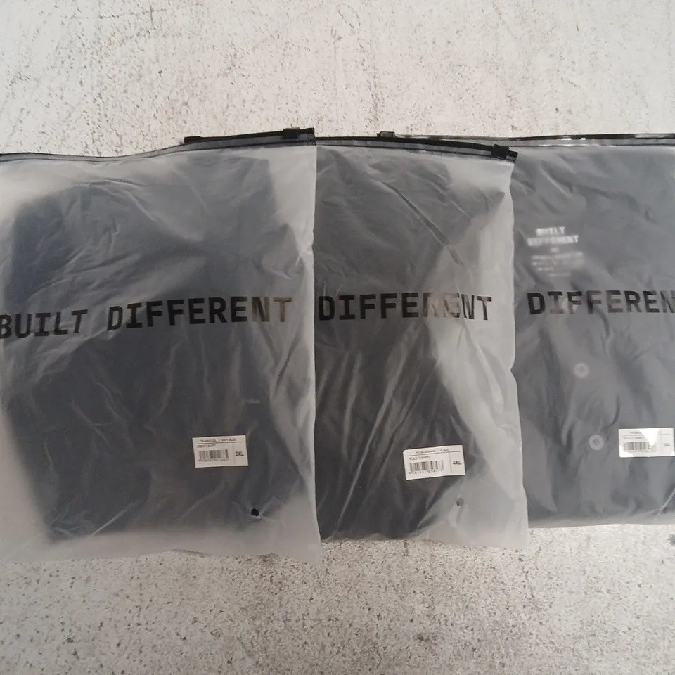 SET OF APPROXIMATELY 10 ASSORTED BUILT DIFFERENT T-SHIRTS/SHIRTS IN VARIOUS COLOURS AND SIZES