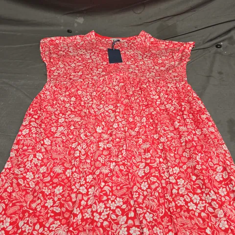 JOULES NIA RED FLORAL DRESS - SIZE 14/16