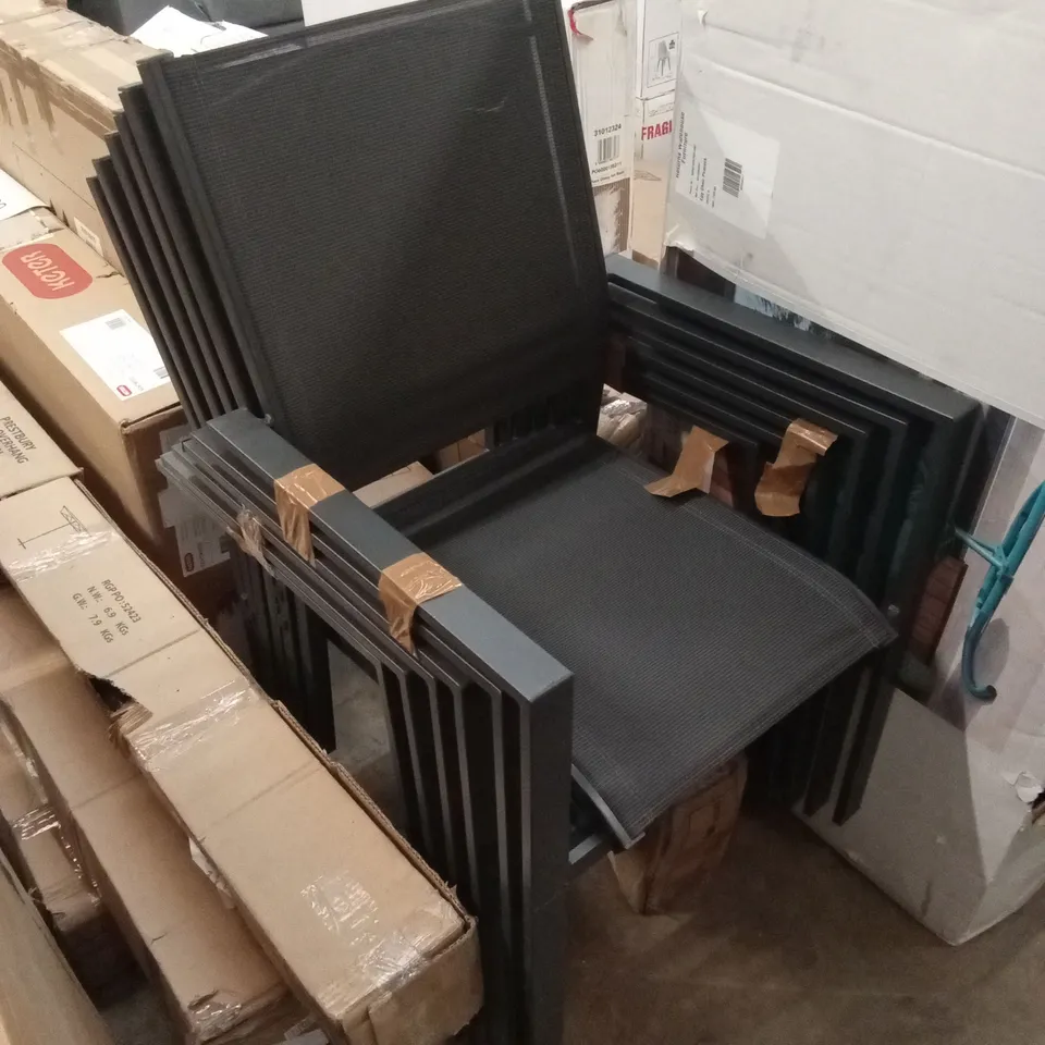 SET OF 6 OUTDOOR GARDEN DINING CHAIRS
