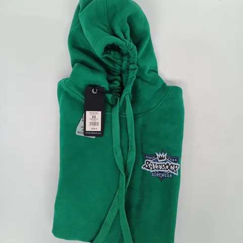 SALTROCK HERITAGE SHIELD ADULT POP HOODY IN GREEN SIZE XS
