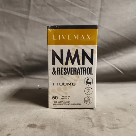 APPROXIMATELY 20 SEALED LIVEMAX NMN & RESVERATROL 1100MG FOOD SUPPLEMENT BOXES (60 CAPSULES PER BOX)