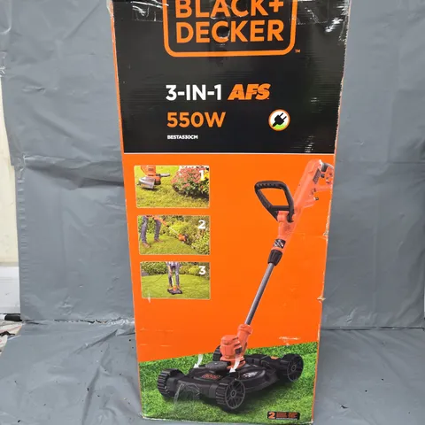 BOXED BLACK & DECKER 550W 3 IN 1 MOWER DECK/STRIMMER - COLLECTION ONLY