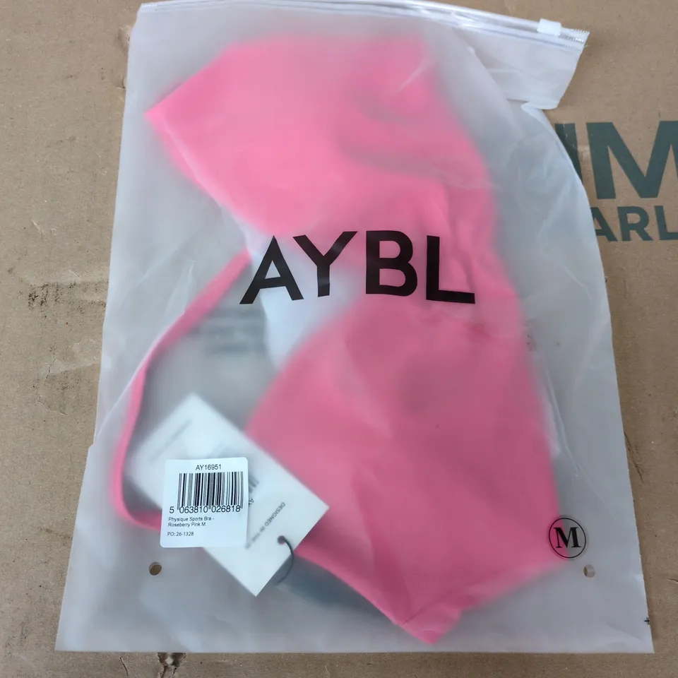 BAGGED AYBL PHYSIQUE SPORTS BRA IN RASPBERRY PINK - MEDIUM